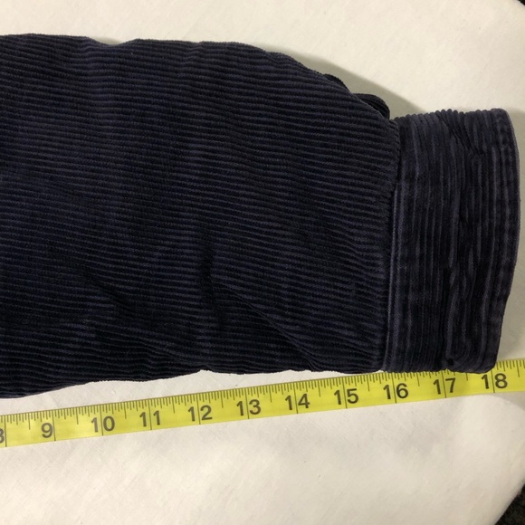 Corduroy Men's  Navy Long Sleeve Flannel Lined Button Shirt Jacket Medium - Picture 13 of 15